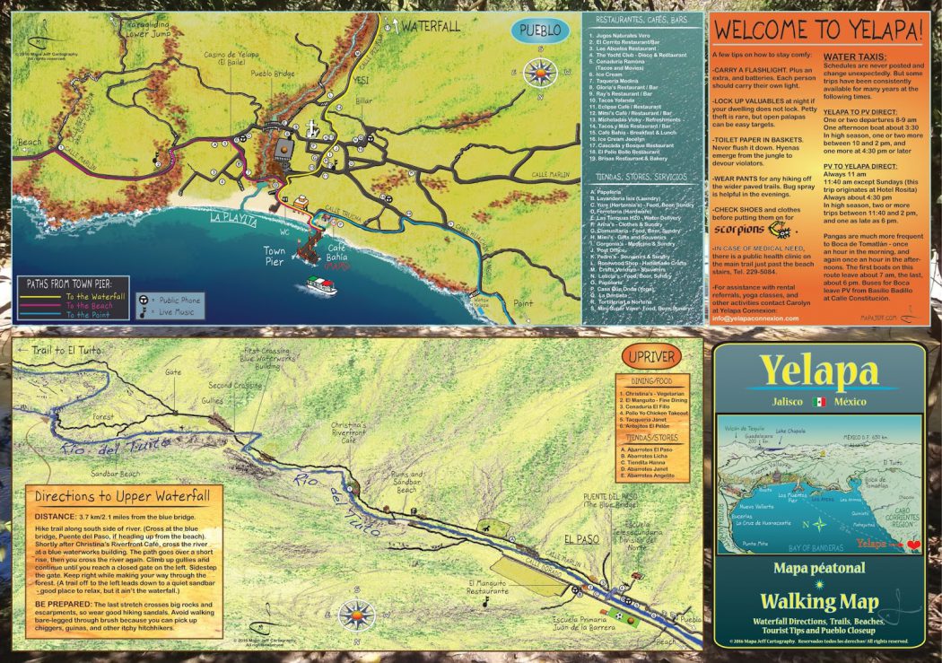 Yelapa "Small" Waterfall Hike Directions with a Map roughly 8,000 meters round trip Strikhedonia