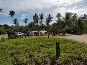 Impressive set up in these camps, they come prepared and aren't afraid of an early morning swim in the ocean, brrr.
