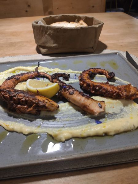 Octopus with potato smear