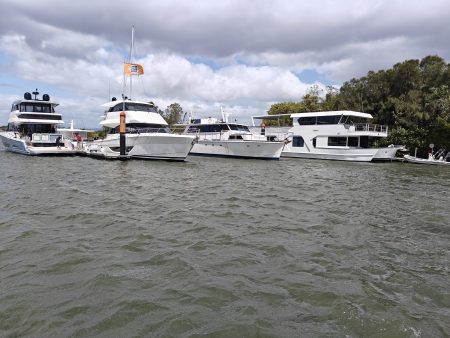 See the flag, yep it was windy and the check out the tender further reducing our maneuvering space