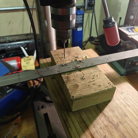Drilling the 4-40 holes for mounting the resistors