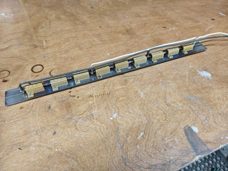 The final assembled resistor heater attached to 1-1/4" flat bar