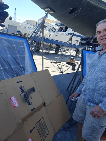 Jack applying the enamel paint