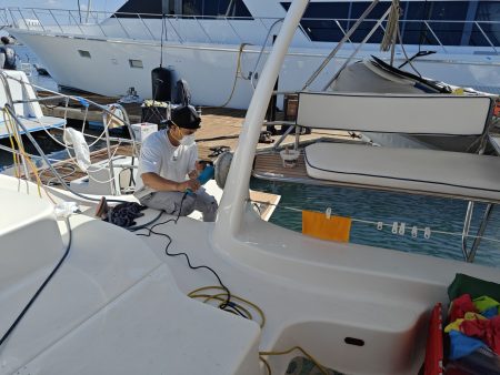 Sebastian working hard on polishing