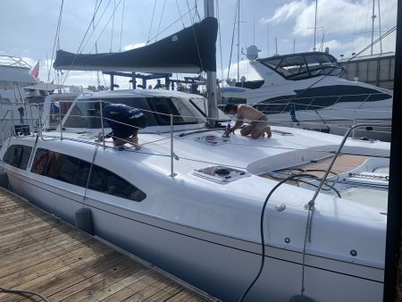 Applying the Woody's non-skid treatment