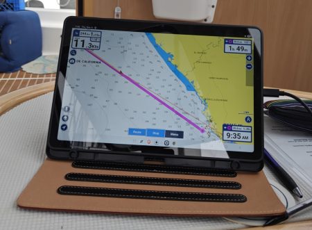 Maximum speed surfing down a wave was 12 knots