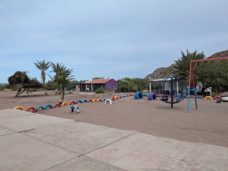 The school and playground haven't changed much over the years