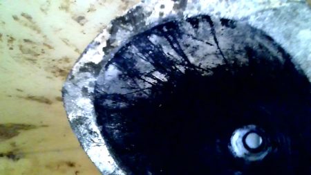 Inlet tube after cleaning - prior to cleaning the 32mm ID tube was restricted down to 12mm