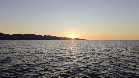 Ah ,there is the sun rising over Isla Jacques Cousteau