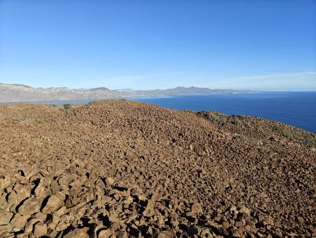 Looking northwest before reaching the edge of the caldron