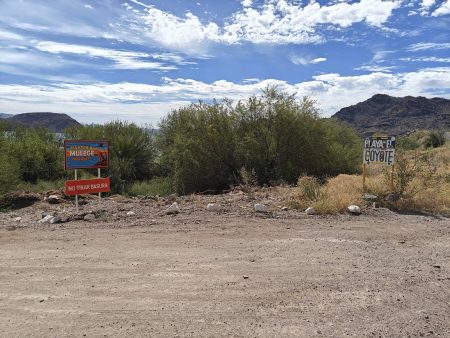 Nice signs leading into the paid parking/camping area of the beach