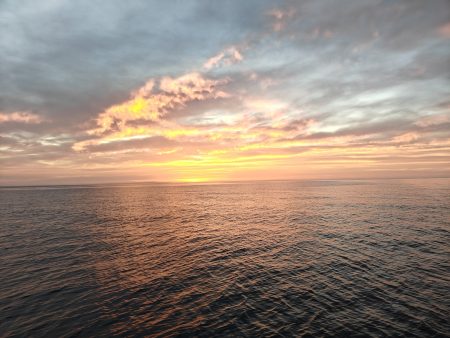 One last sunset at sea