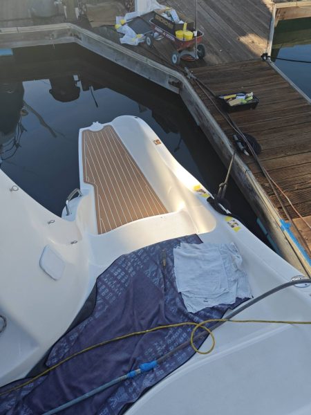 Port side with stanchion and handle removed