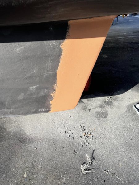 Finishing coat to smooth out surface for painting antifoul